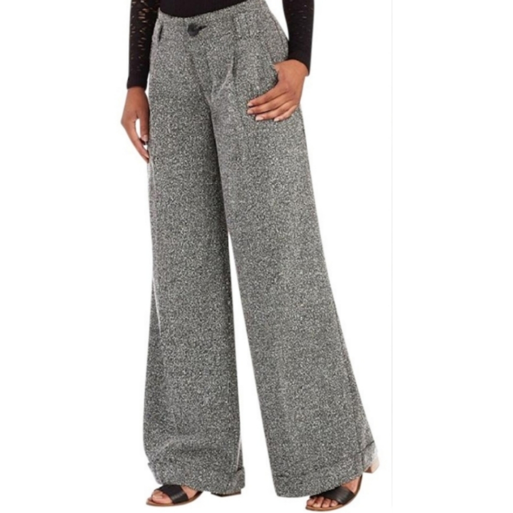Free People Herringbone Trouser Pants Size 0 - Picture 1 of 8